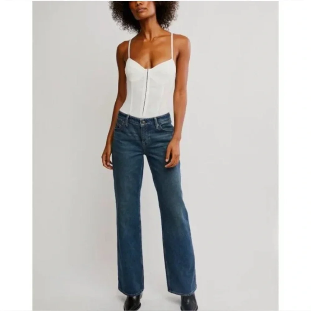 NWT Free People Ivory‎ Bodysuit Top Chic Casual Minimalist
